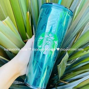 💚LAST ONE💚Starbucks Emerald Floral Print Fall Tumbler